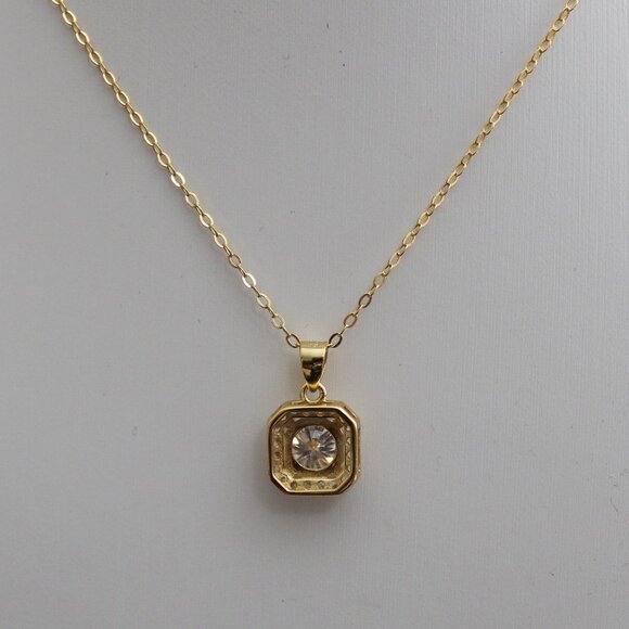 1.0 CT 18k gold plated Moissanite Necklace - Picture 5 of 8